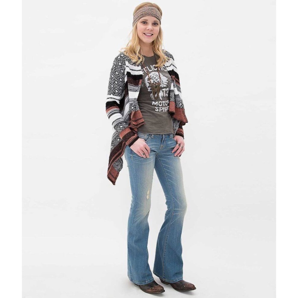 BKE Striped Fly Away Knit Cardigan Sweater